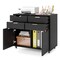 Black Rolling File Cabinet 4 Drawers 2 Cabinets Mobile Printer Stand